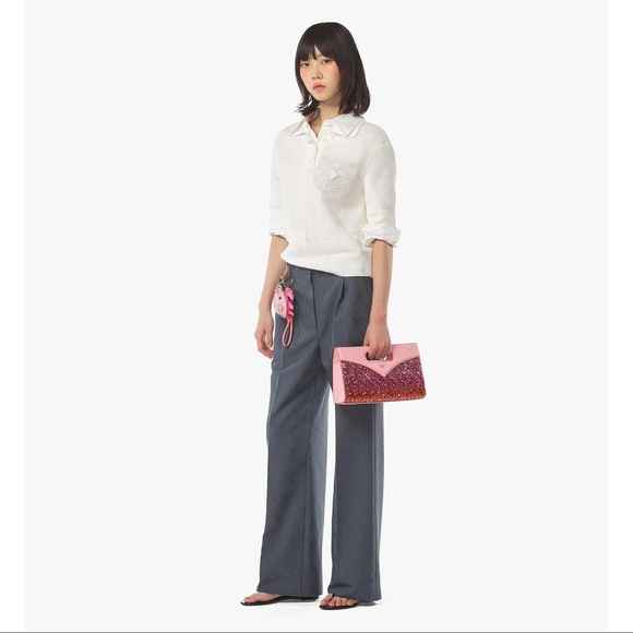 MCM Diamond Tote In Sequin Lamb Leather Pink NWT - Picture 5 of 12